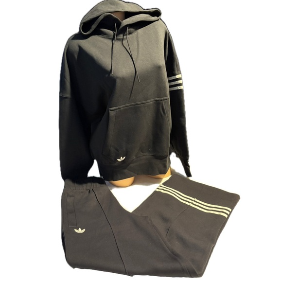 Adidas 3-Stripes Hoodie and Wide Leg Track Pants NEW - Picture 16 of 16